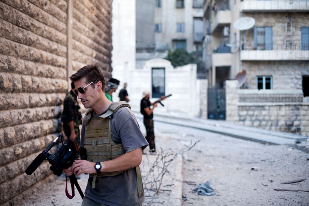 Uma das últimas imagens de Foley antes de ser capturado na Síria (Crédito: (Manu Brabo/AP)