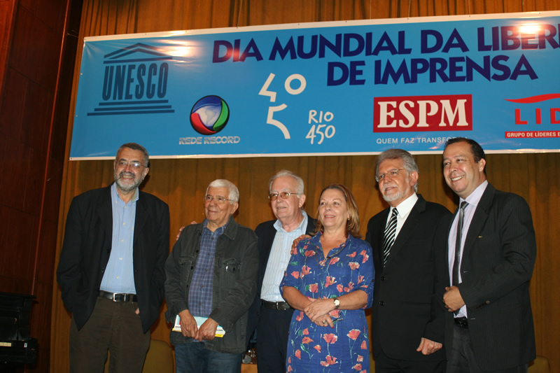 Arnaldo César Jacob, Audálio Dantas, Joseti Marques, Domingos Meirelles e Adauto Soares (Foto: Edmilson Silva)
