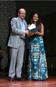 Nathalie Ziemkiewicz, vencedora da categoria "Reportagem Esportiva - Jornal/Revista" (Foto: Edmilson Silva)