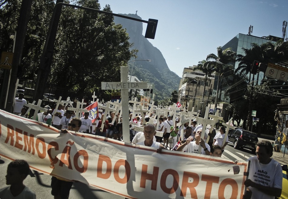 Moradores organizaram uma passeata pelo direito à moradia no bairro Horto (Crédito: Mídia NINJA)